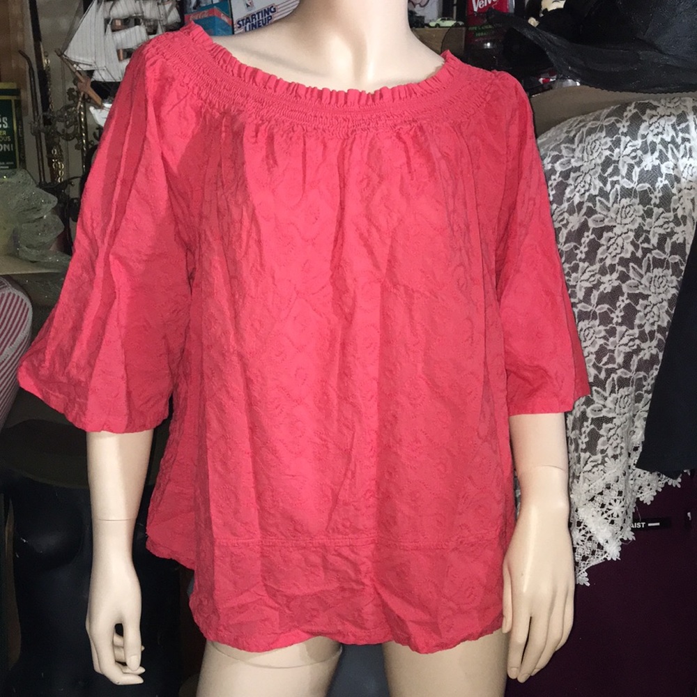 Indigo embroidered design blouse